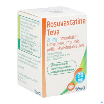 Rosuvastatine teva 20mg comp pell 100 flacon