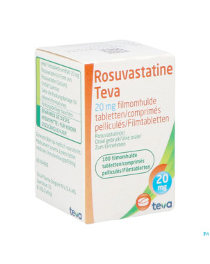 Rosuvastatine teva 20mg comp pell 100 flacon