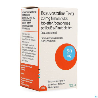 Rosuvastatine teva 20mg comp pell 100 flacon