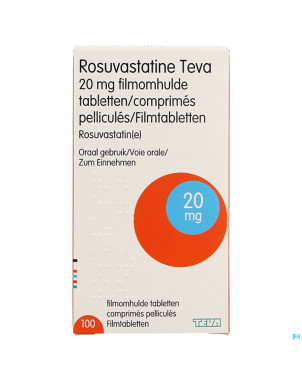 Rosuvastatine teva 20mg comp pell 100 flacon