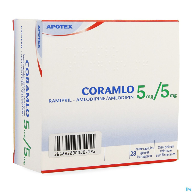 Ramipril amlodipine  5mg/ 5mg gel dur  28