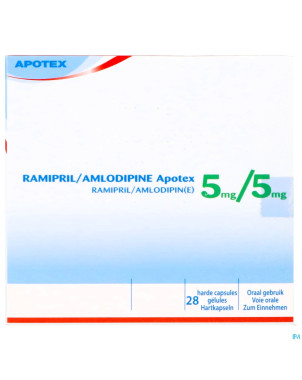 Ramipril amlodipine  5mg/ 5mg gel dur  28