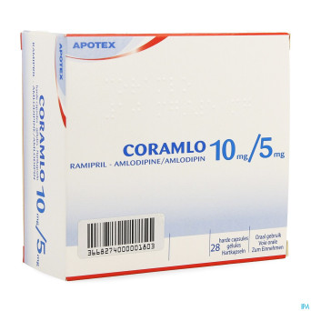 Ramipril amlodipine 10mg/ 5mg gel dur  28