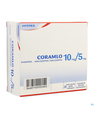 Ramipril amlodipine 10mg/ 5mg gel dur  28