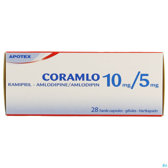 Ramipril amlodipine 10mg/ 5mg gel dur  28