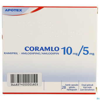 Ramipril amlodipine 10mg/ 5mg gel dur  28