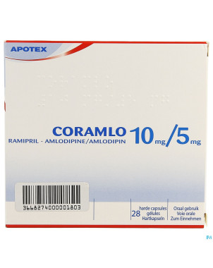 Ramipril amlodipine 10mg/ 5mg gel dur  28
