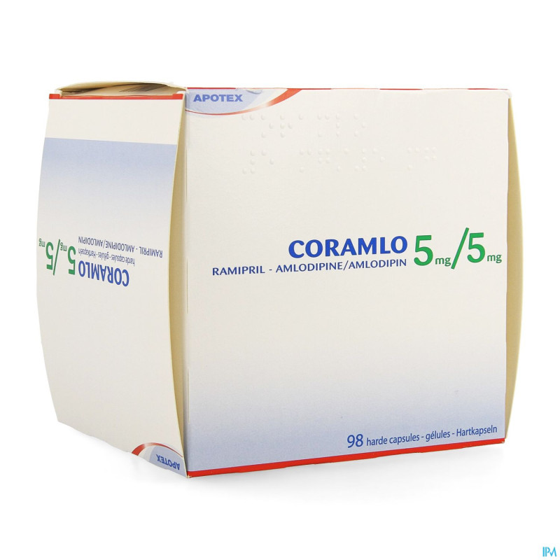 Ramipril amlodipine  5mg/ 5mg caps dur  98