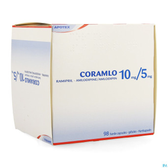 Ramipril amlodipine 10mg/ 5mg gel dur  98