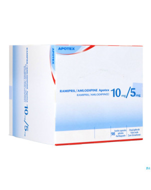 Ramipril amlodipine 10mg/ 5mg gel dur  98