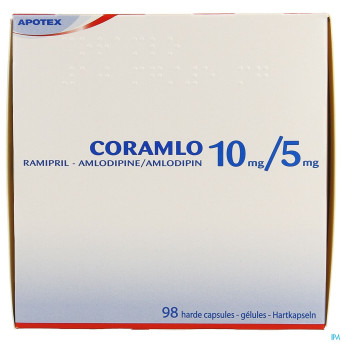 Ramipril amlodipine 10mg/ 5mg gel dur  98