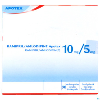 Ramipril amlodipine 10mg/ 5mg gel dur  98