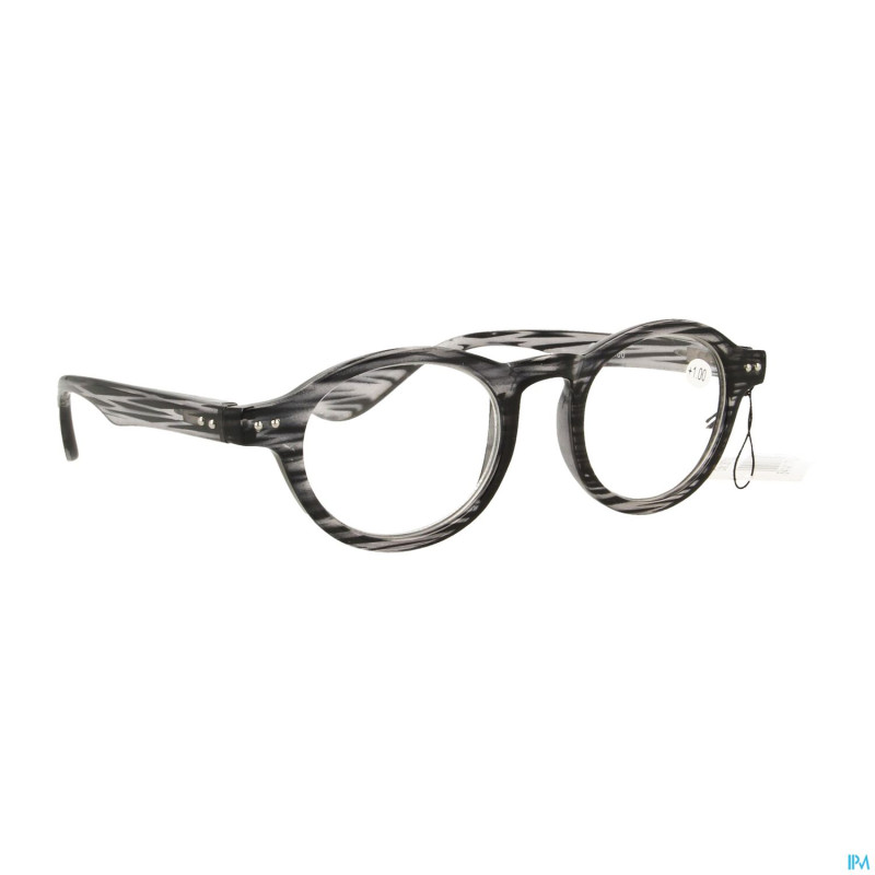Pharmaglasses milano grey/black +1.00