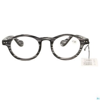 Pharmaglasses milano grey/black +1.00