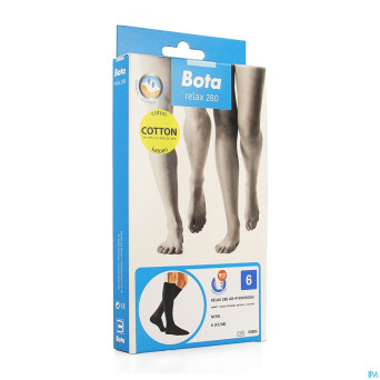 Bota relax 280 coton bas jarret noir n6