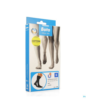 Bota relax 280 coton bas jarret noir n6