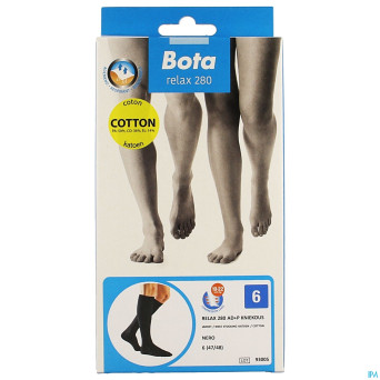 Bota relax 280 coton bas jarret noir n6