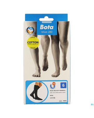 Bota relax 280 coton bas jarret noir n6