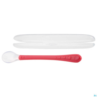Nuby cuillere longue silicone doux rose 6m+