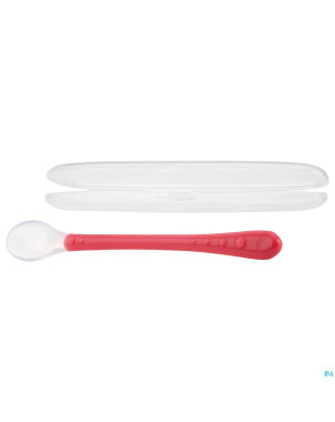 Nuby cuillere longue silicone doux rose 6m+