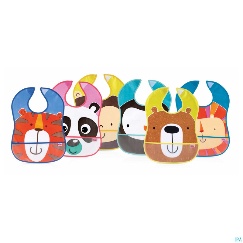 Nuby bavoir impermeable poche 3m+