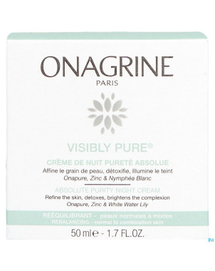 Onagrine visibly pure cr nuit purete absolue 50ml