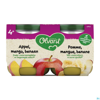 Olvarit fruit pomme mangue banane    2x125g