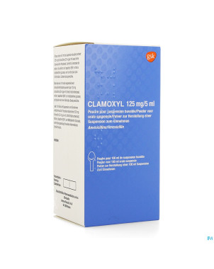 Clamoxyl 125mg/5ml pdr pour sirop 25mg/ml fl 100ml