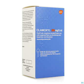 Clamoxyl 250mg/5ml pdr pour sirop 50mg/ml fl 100ml