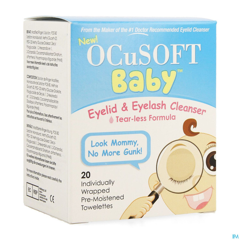 Ocusoft baby nettoyant oculaire    lingettes 20