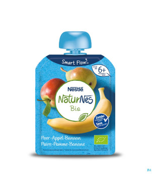 Naturnes bio poire pomme banane 90g
