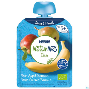 Naturnes bio poire pomme banane 90g