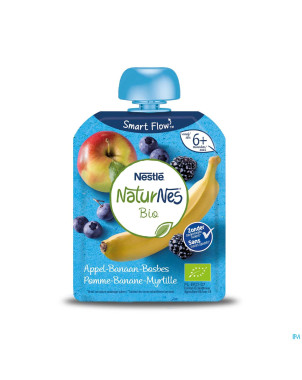 Naturnes bio pomme banane mure myrtille    90g