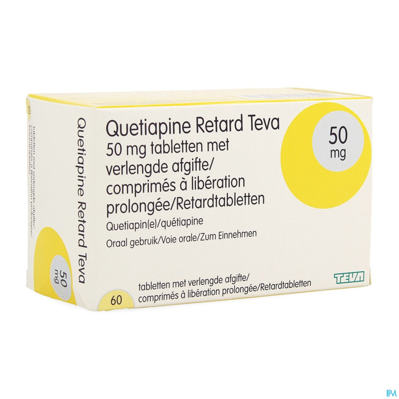 Quetiapine retard teva  50mg liber.prol. comp  60