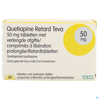 Quetiapine retard teva  50mg liber.prol. comp  60
