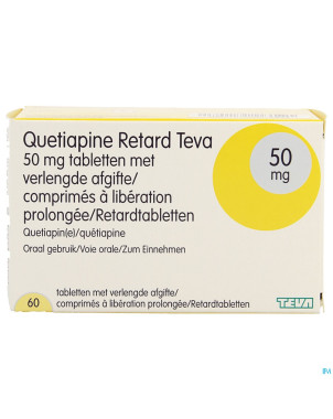 Quetiapine retard teva  50mg liber.prol. comp  60