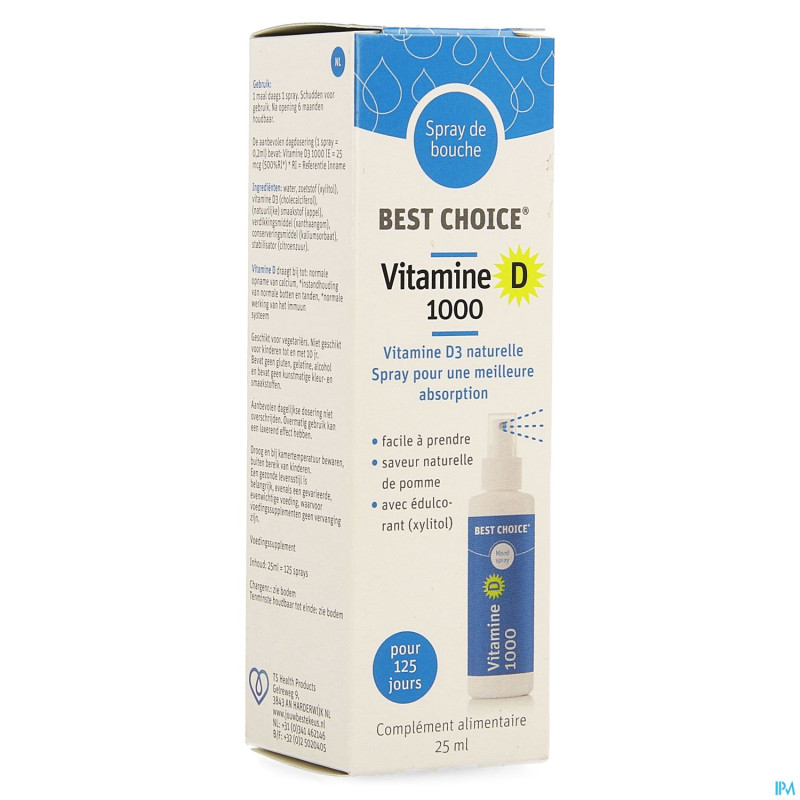 Best choice spray bouche vitamine d 1000    25ml
