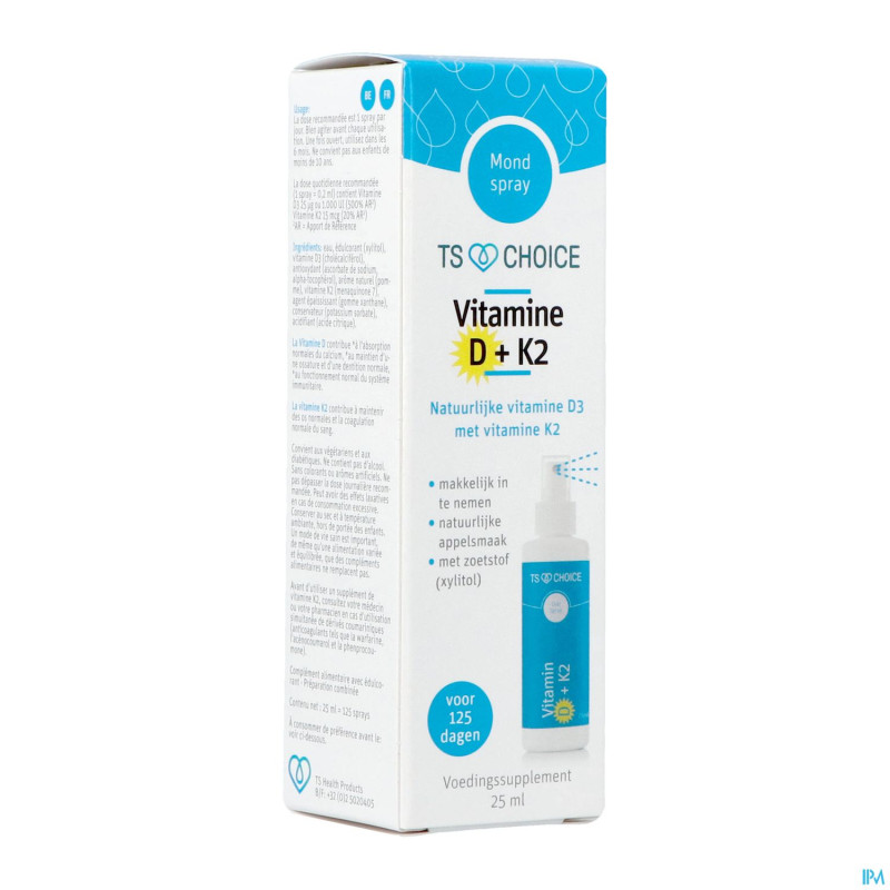 Best choice spray bouche vitamine d3 + k2    25ml