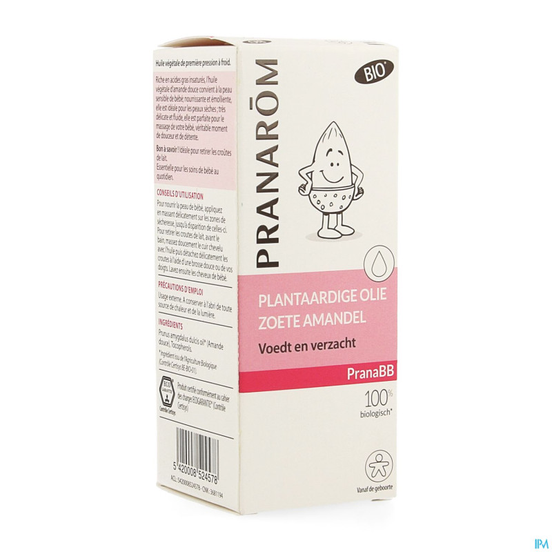 Pranabb huile vegetale amande douce bio    50ml
