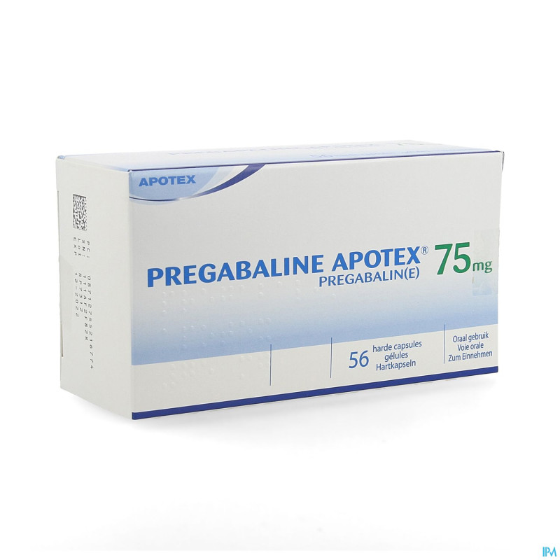 Pregabaline apotex  75mg caps dur  56 x  75mg