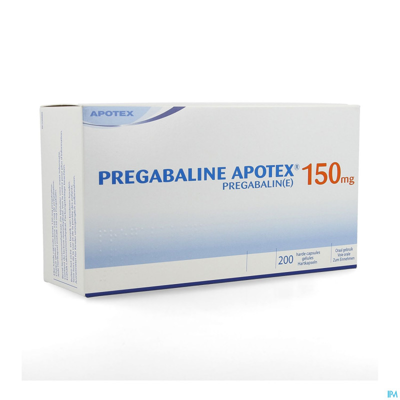 Pregabaline apotex 150mg caps dur 200 x 150mg