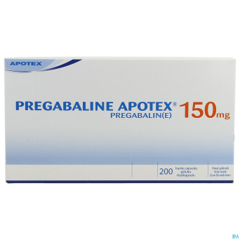 Pregabaline apotex 150mg caps dur 200 x 150mg