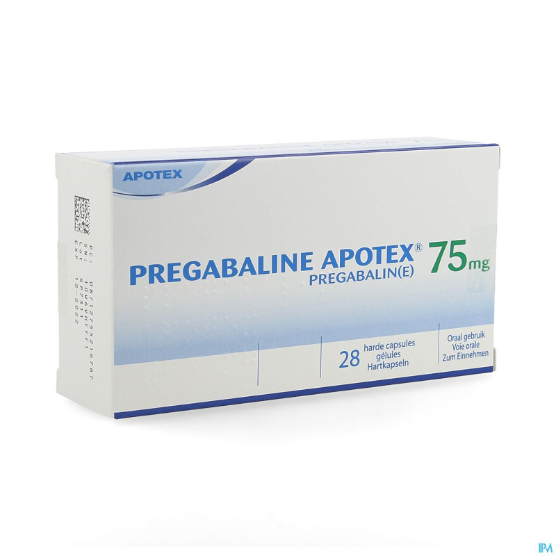 Pregabaline apotex  75mg caps dur  28 x  75mg