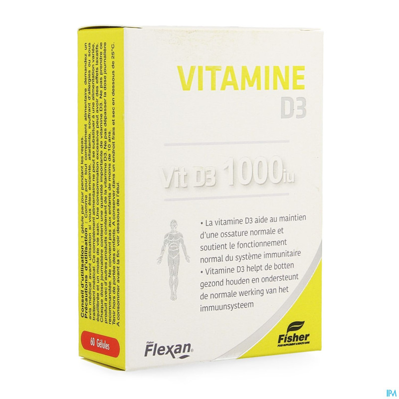 Fisher flexan vit d3 1000 iu caps 60