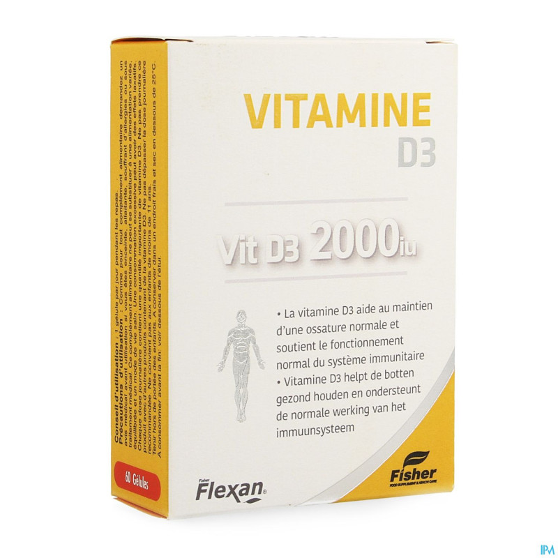 Fisher flexan vit d3 2000 iu caps 60