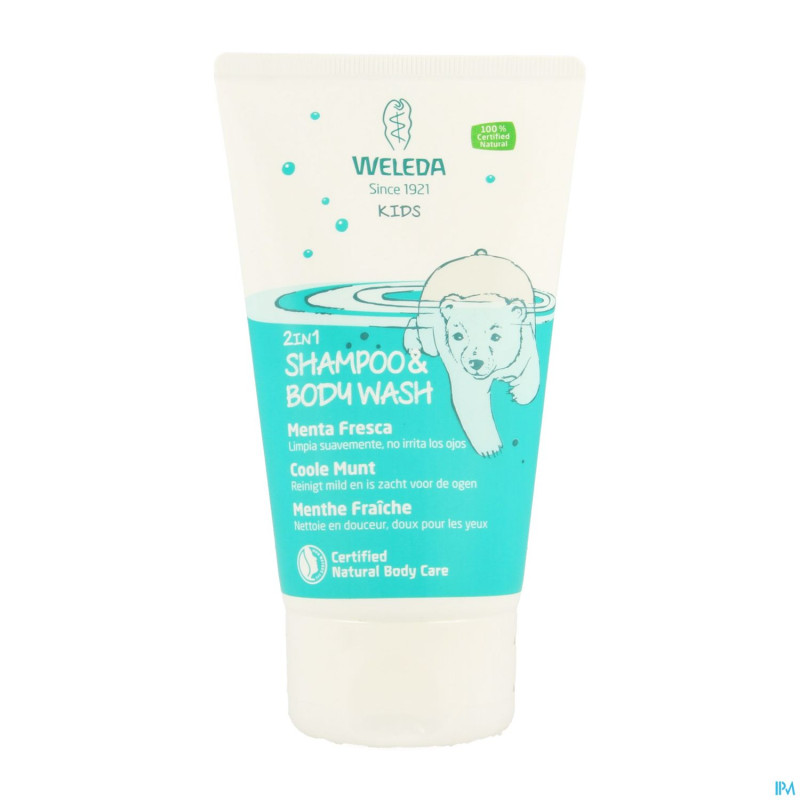 Weleda kids sh & bodywash 2en1 menthe fraiche150ml