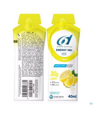 6d sixd energy gel lemon 12x40g