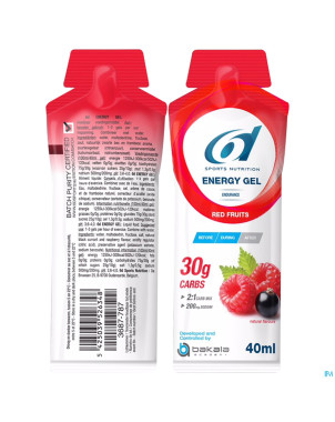 6d sixd energy gel red fruits 12x40g