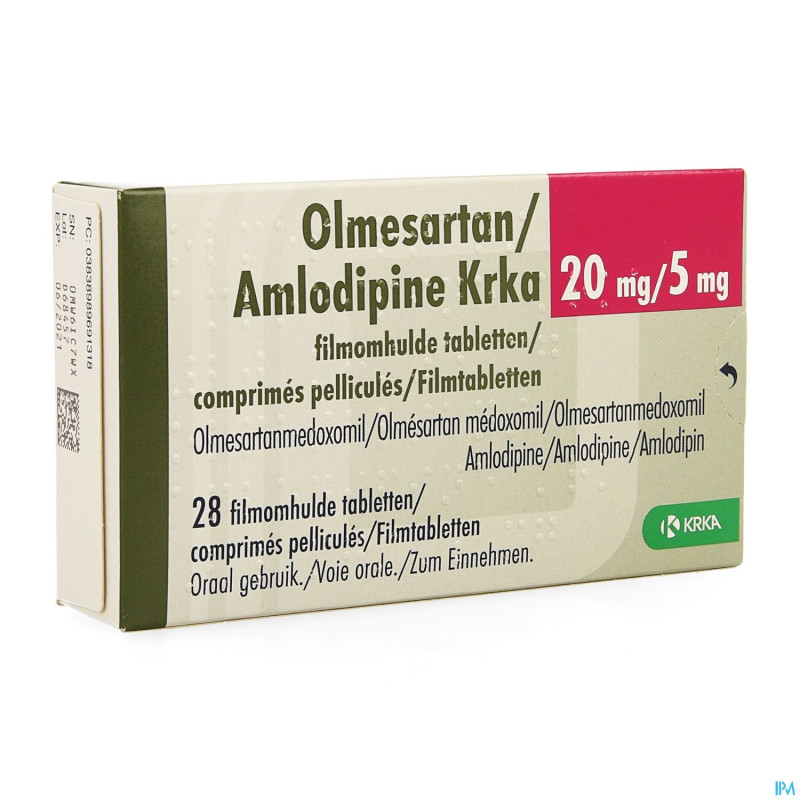 Olmesartan amlodipine krka 20/ 5mg comp pell 28