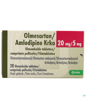 Olmesartan amlodipine krka 20/ 5mg comp pell 28